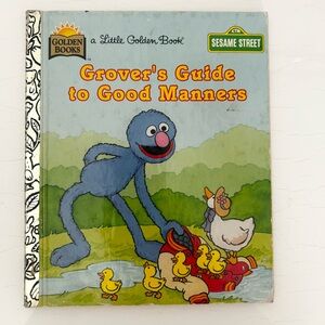 Vintage 1992 Grover's Guide to Good Manners Little Golden Book Sesame Street